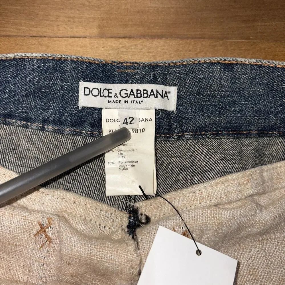 Vintage Dolce & Gabbana Archive Pant DOLCE&GABBANA Pants in mixt Linen. Cream 42